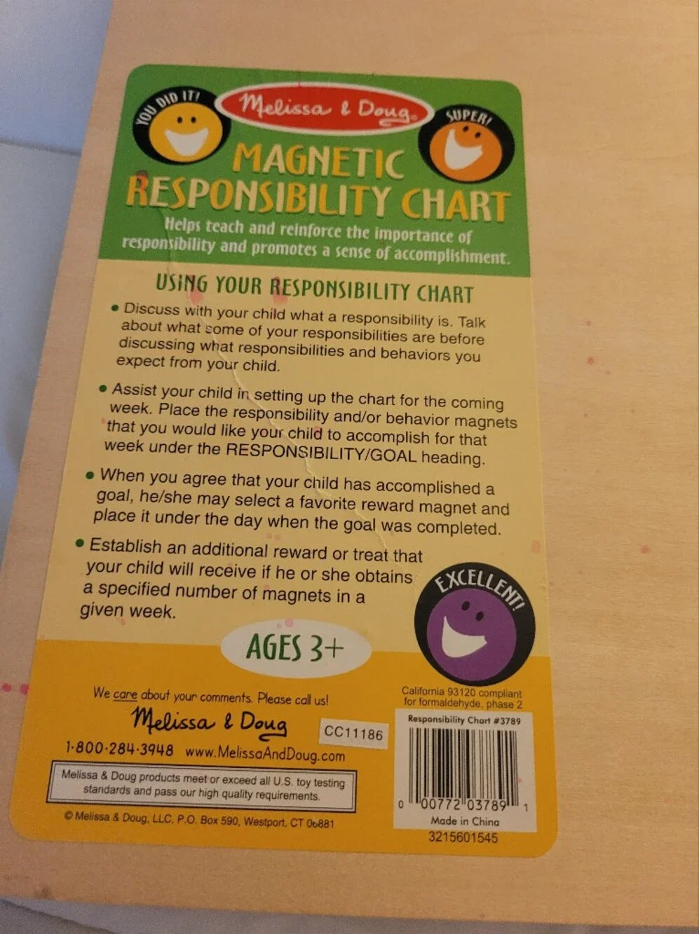Melissa & Doug Deluxe Wooden Magnetic Responsibility Chart with Magnets